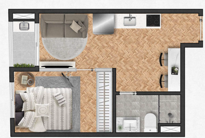 Apartamento, 1 quarto, 57 m² - Foto 2