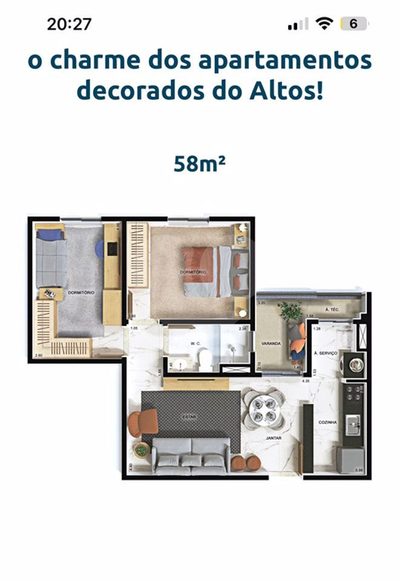 Apartamento, 2 quartos, 58 m² - Foto 3