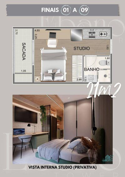 Kitnet-Studio, 21 m² - Foto 2