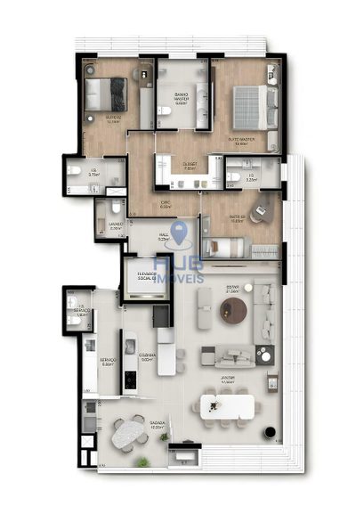 Apartamento, 3 quartos, 286 m² - Foto 3