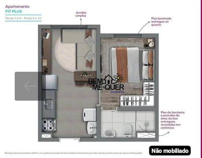 Apartamento, 1 quarto, 26 m² - Foto 2