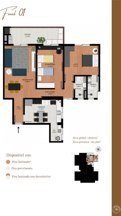 Apartamento, 3 quartos, 121 m² - Foto 3