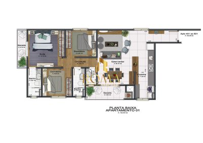 Apartamento, 3 quartos, 103 m² - Foto 2