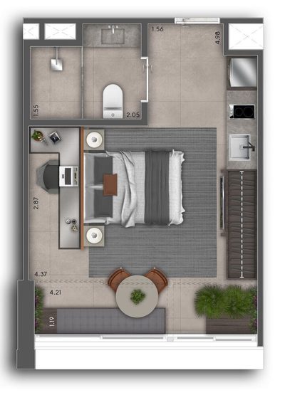 Apartamento, 1 quarto, 48 m² - Foto 4