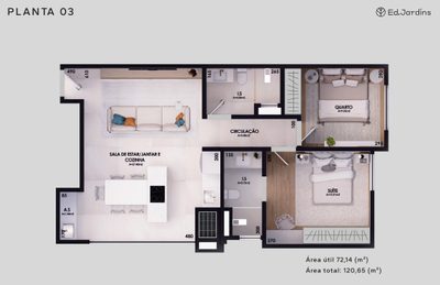 Apartamento, 2 quartos, 72 m² - Foto 3