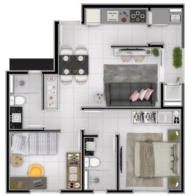 Apartamento, 2 quartos, 48 m² - Foto 3