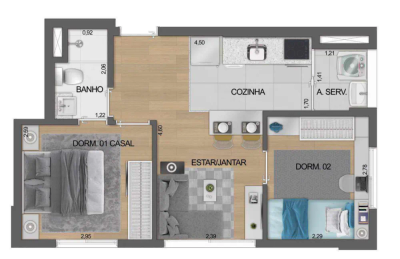 Apartamento, 2 quartos, 39 m² - Foto 4
