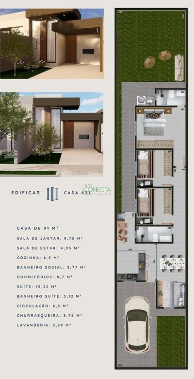 Casa, 3 quartos, 91 m² - Foto 3