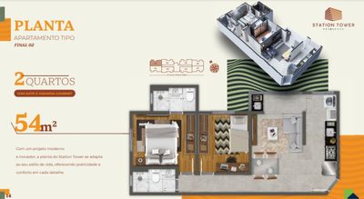 Apartamento, 2 quartos, 54 m² - Foto 2