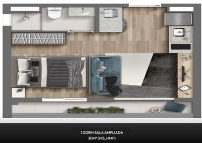 Apartamento, 1 quarto, 30 m² - Foto 2