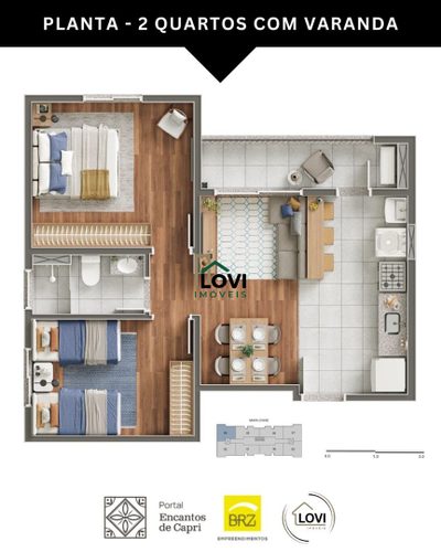 Apartamento, 2 quartos, 50 m² - Foto 2