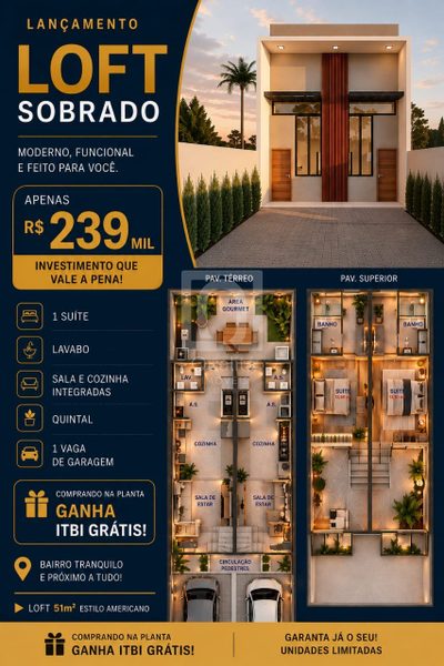 Sobrado, 1 quarto, 51 m² - Foto 3