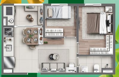 Cobertura, 2 quartos, 61 m² - Foto 2