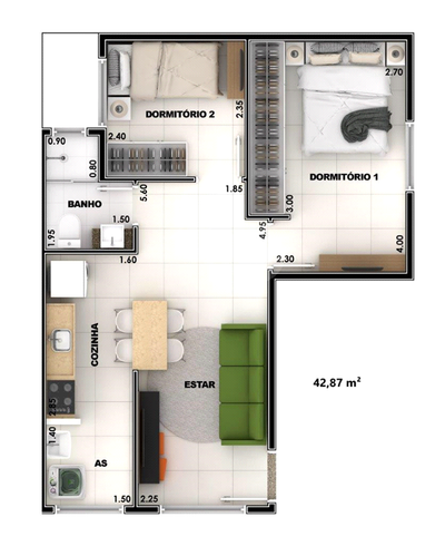 Casa de Condomínio, 2 quartos - Foto 2