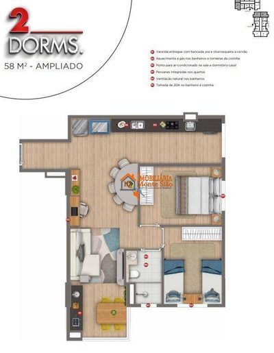 Apartamento, 2 quartos, 59 m² - Foto 3