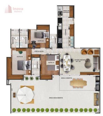 Apartamento, 3 quartos, 170 m² - Foto 2
