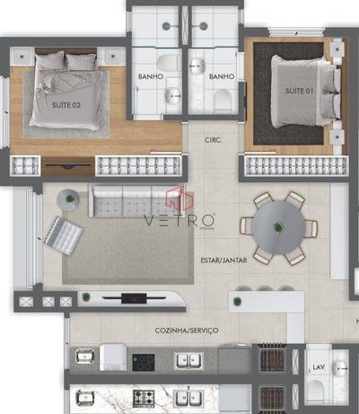 Apartamento, 2 quartos, 120 m² - Foto 4
