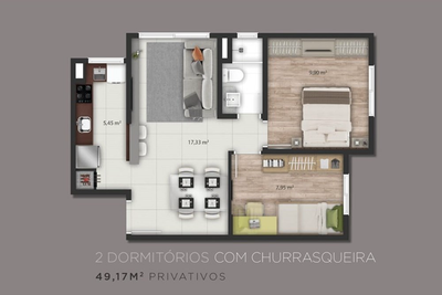 Apartamento, 2 quartos, 49 m² - Foto 4