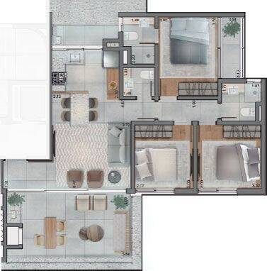 Apartamento, 3 quartos, 109 m² - Foto 1