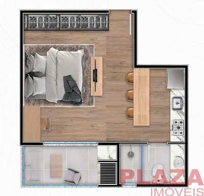 Flat/Apart Hotel, 1 quarto, 37 m² - Foto 2