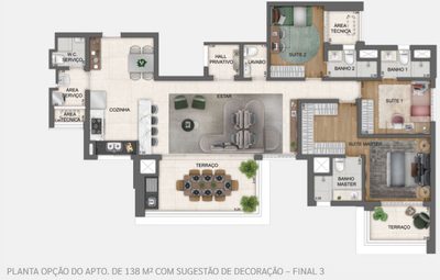 Apartamento, 3 quartos, 138 m² - Foto 3