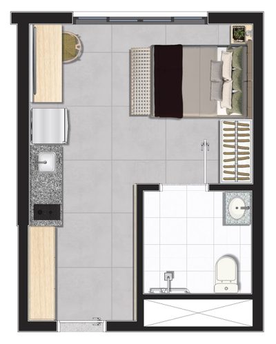 Kitnet-Studio, 24 m² - Foto 3