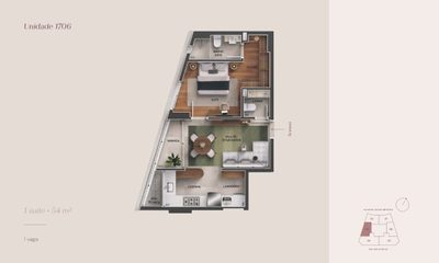 Apartamento, 1 quarto, 54 m² - Foto 5