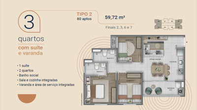 Apartamento, 2 quartos, 51 m² - Foto 4