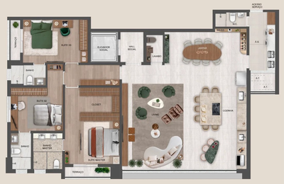 Apartamento, 3 quartos, 185 m² - Foto 1