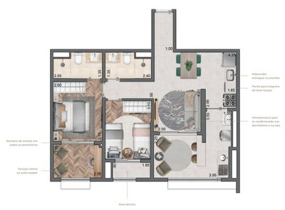 Apartamento, 2 quartos, 66 m² - Foto 3