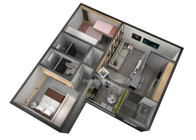 Apartamento, 2 quartos, 51 m² - Foto 2