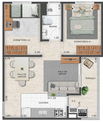 Apartamento, 1 quarto, 41 m² - Foto 5