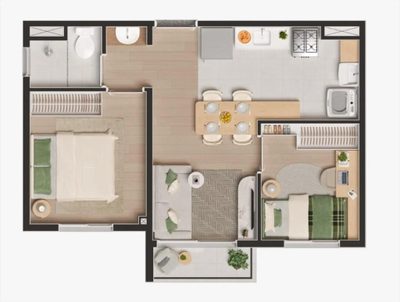 Apartamento, 2 quartos, 36 m² - Foto 3