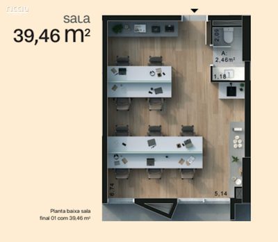 Sala-Conjunto, 39 m² - Foto 2