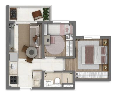 Apartamento, 2 quartos, 39 m² - Foto 3