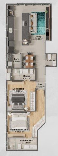 Apartamento, 2 quartos, 80 m² - Foto 4