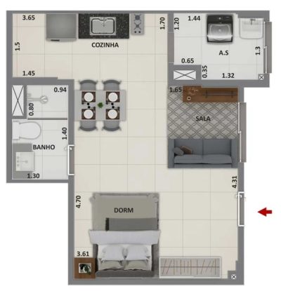 Apartamento, 2 quartos - Foto 4