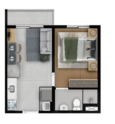 Apartamento, 1 quarto, 27 m² - Foto 1