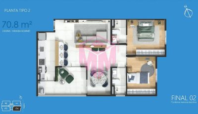 Apartamento, 3 quartos, 70 m² - Foto 2