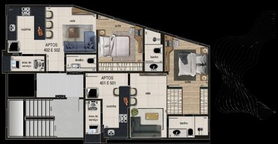 Apartamento, 1 quarto, 45 m² - Foto 3