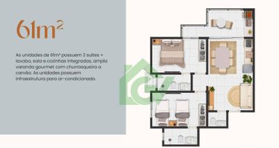 Apartamento, 2 quartos, 61 m² - Foto 1