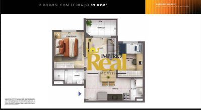 Apartamento, 2 quartos, 37 m² - Foto 3