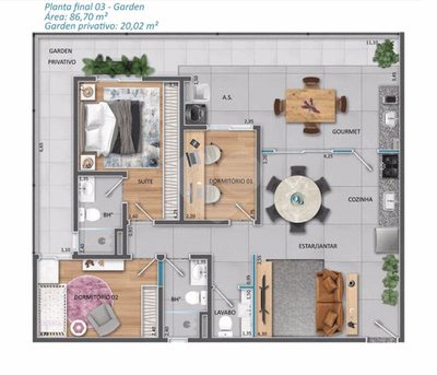 Apartamento, 3 quartos, 86 m² - Foto 2