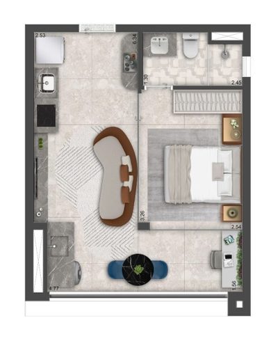 Apartamento, 1 quarto, 36 m² - Foto 4