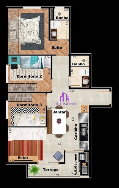 Apartamento, 3 quartos, 54 m² - Foto 4