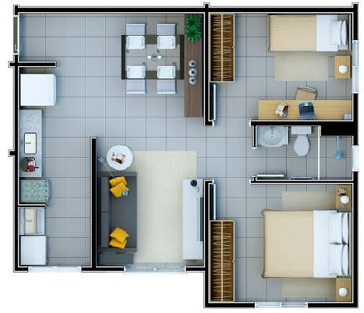 Apartamento, 2 quartos, 48 m² - Foto 1