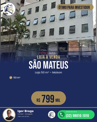 Loja-Salão, 50 m² - Foto 1