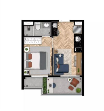 Apartamento, 1 quarto, 31 m² - Foto 4