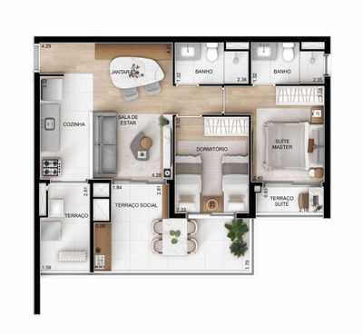 Apartamento, 2 quartos, 68 m² - Foto 3