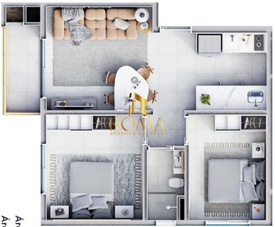 Apartamento, 2 quartos, 53 m² - Foto 2